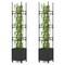 Raised Garden Bed with Obelisk Trellis and 3 Heights & Detachable PE-Coated Metal Tubes-Black